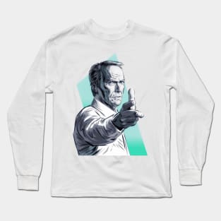 Clint Eastwood - An illustration by Paul Cemmick Long Sleeve T-Shirt